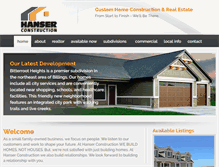 Tablet Screenshot of hanserconstruction.com